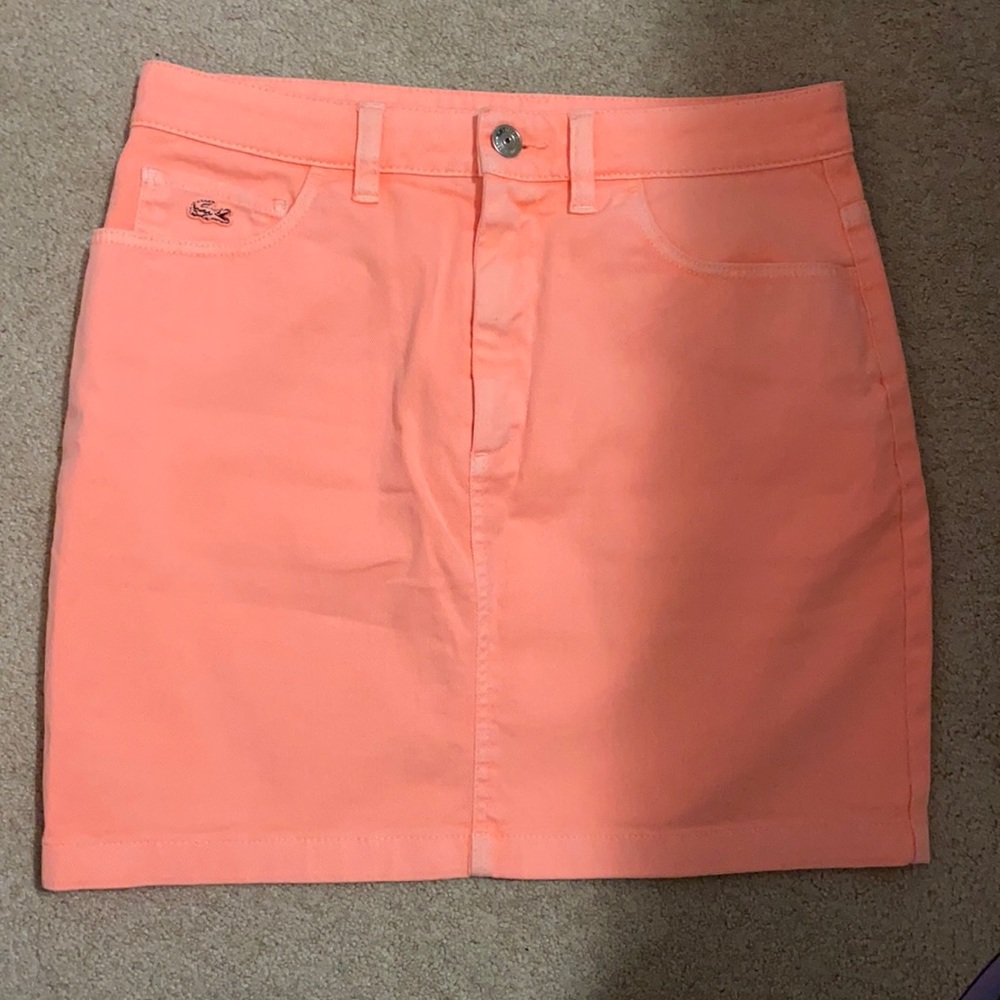 Lacoste neon orange mini skirt